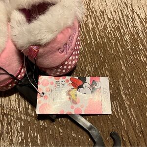 Pink Minnie Mouse Baby Booties